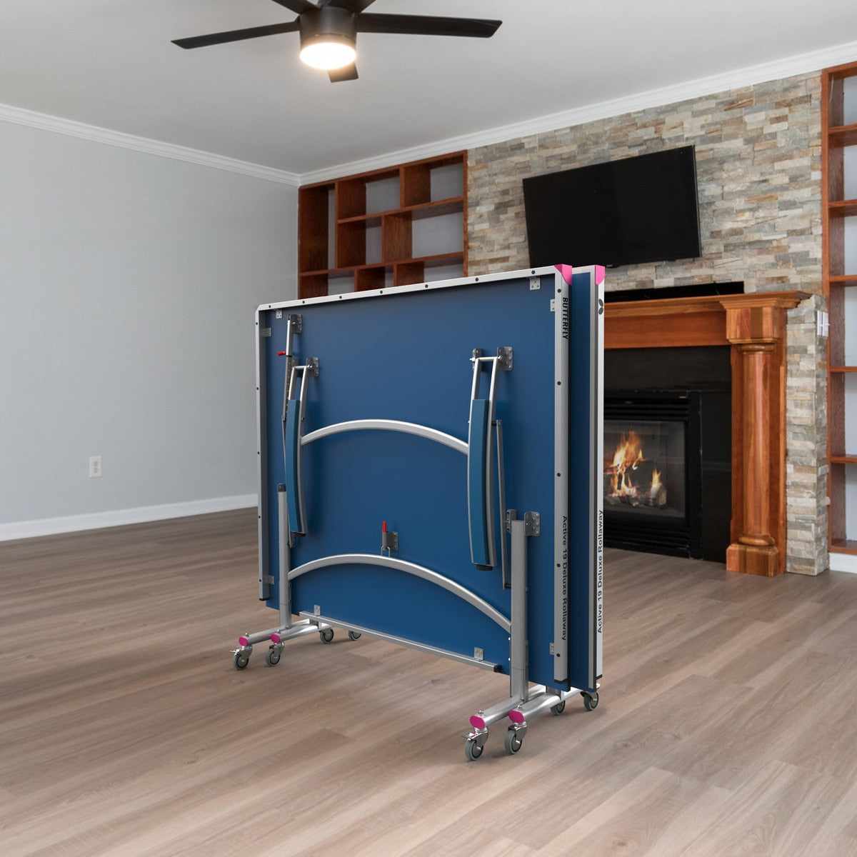 Butterfly Active Deluxe 19 Home Rollaway Table Tennis Table - Compact Position