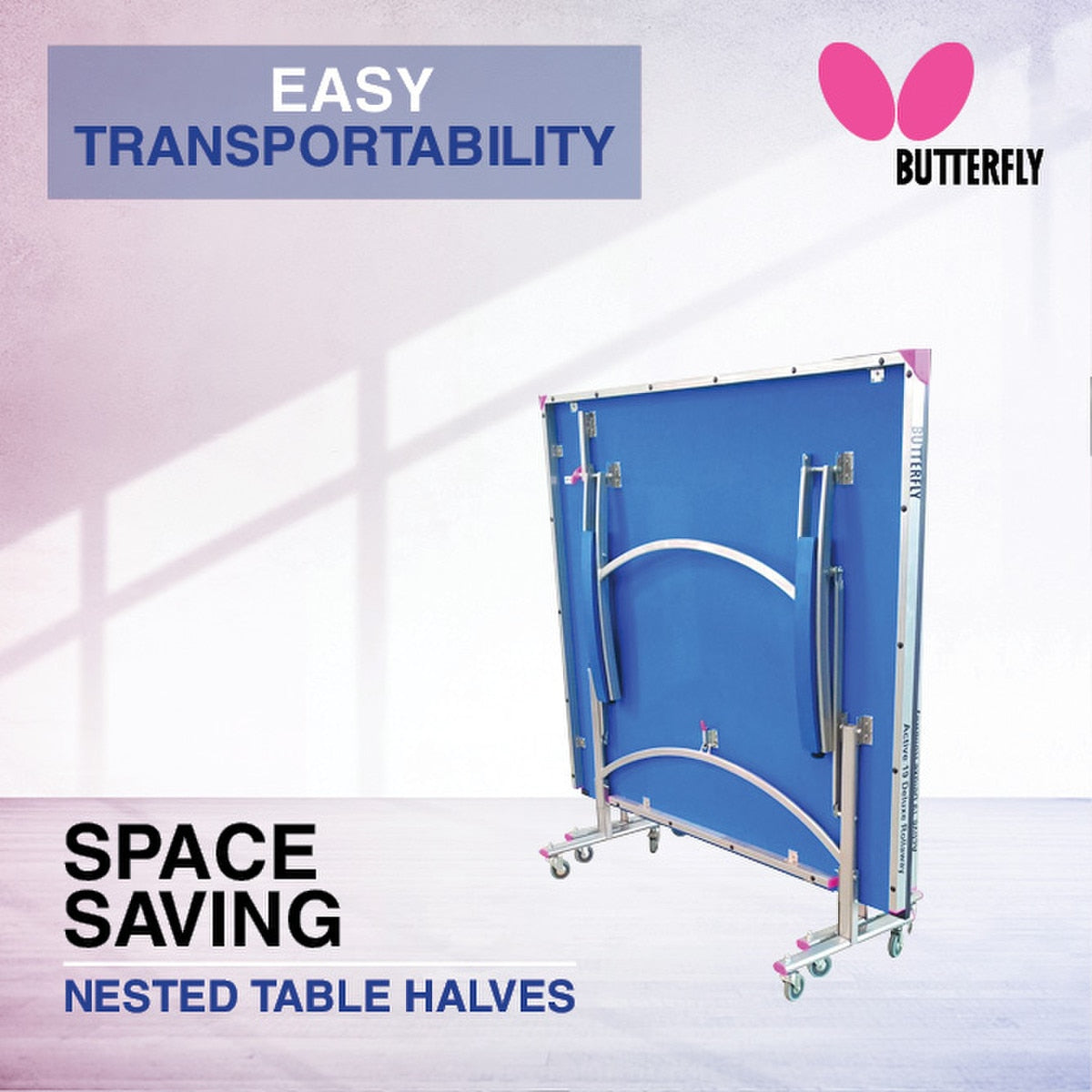 Butterfly Active Deluxe 19 Home Rollaway Table Tennis Table - Easy Transportation