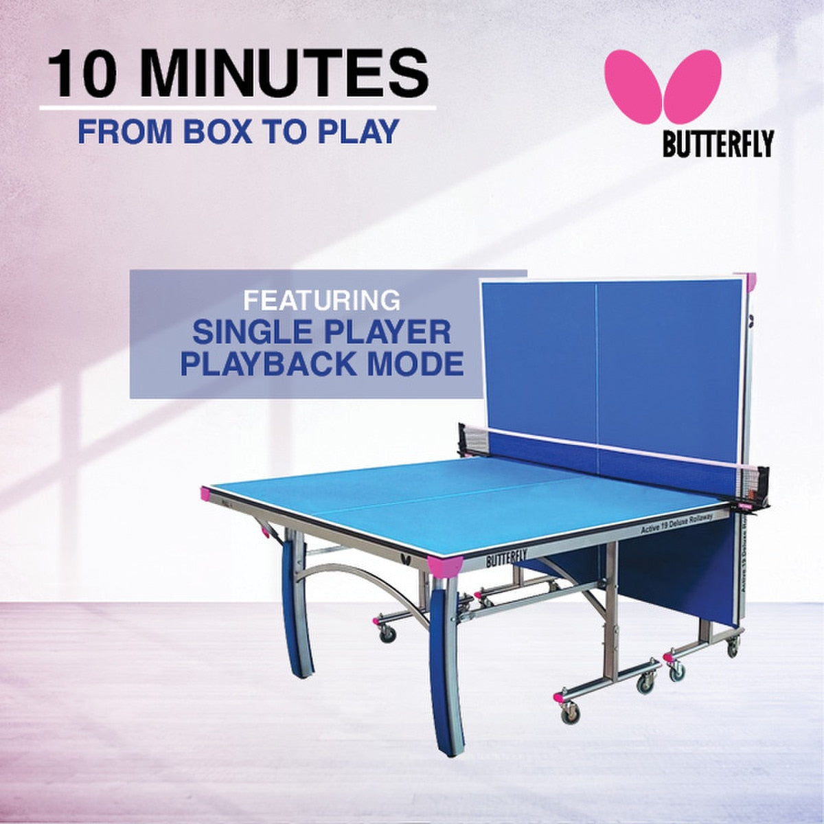 Butterfly Active Deluxe 19 Home Rollaway Table Tennis Table - Playback Mode