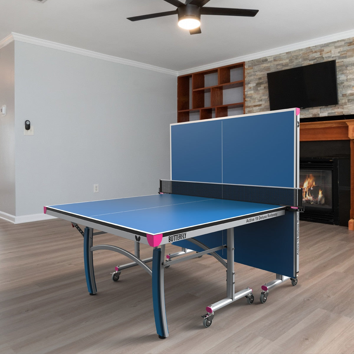 Butterfly Active Deluxe 19 Home Rollaway Table Tennis Table - Playback Position