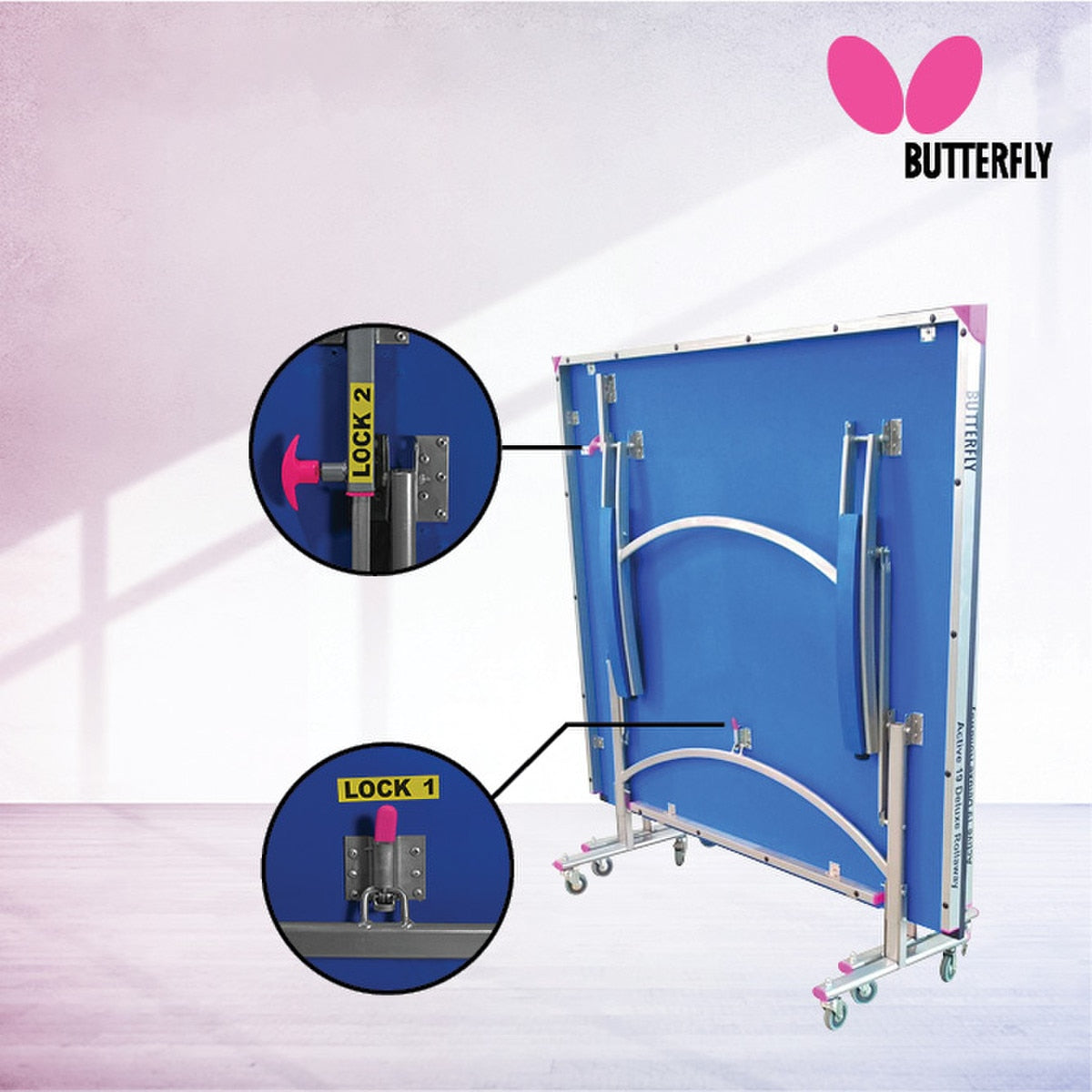 Butterfly Active Deluxe 19 Home Rollaway Table Tennis Table - Safety Lock