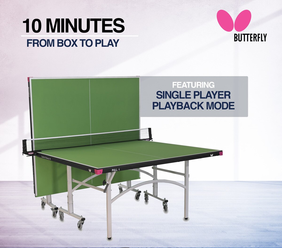 Butterfly Easifold 16 Rollaway - Table Tennis Table - Green - Playback Mode