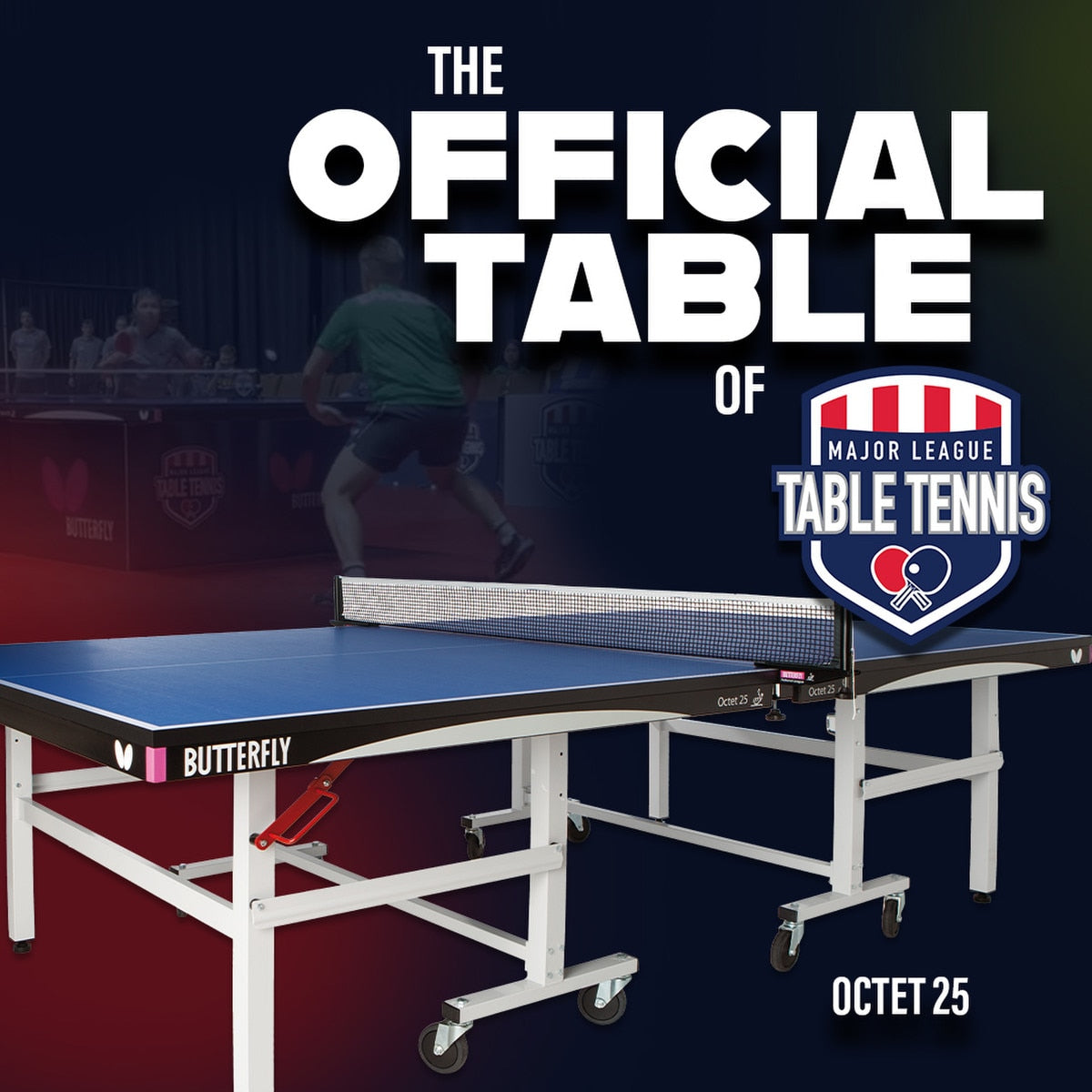 Butterfly Octet 25 Rollaway Table Tennis Table - ITTF Approved