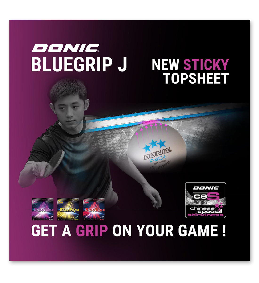 Donic BlueGrip J1 - New Sticky Topsheet