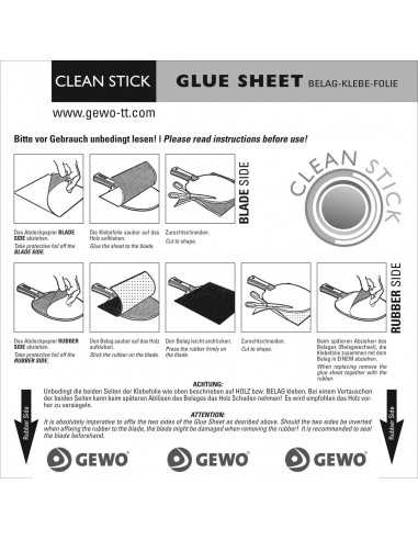 GEWO Clean Stick Glue Sheet Instruction