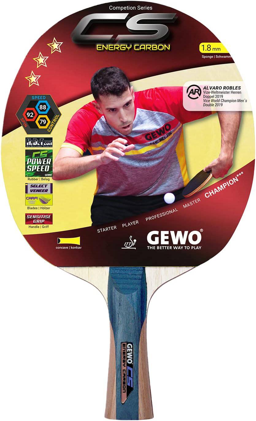GEWO CS Energy Carbon Pre-Assembled Table Tennis Racket