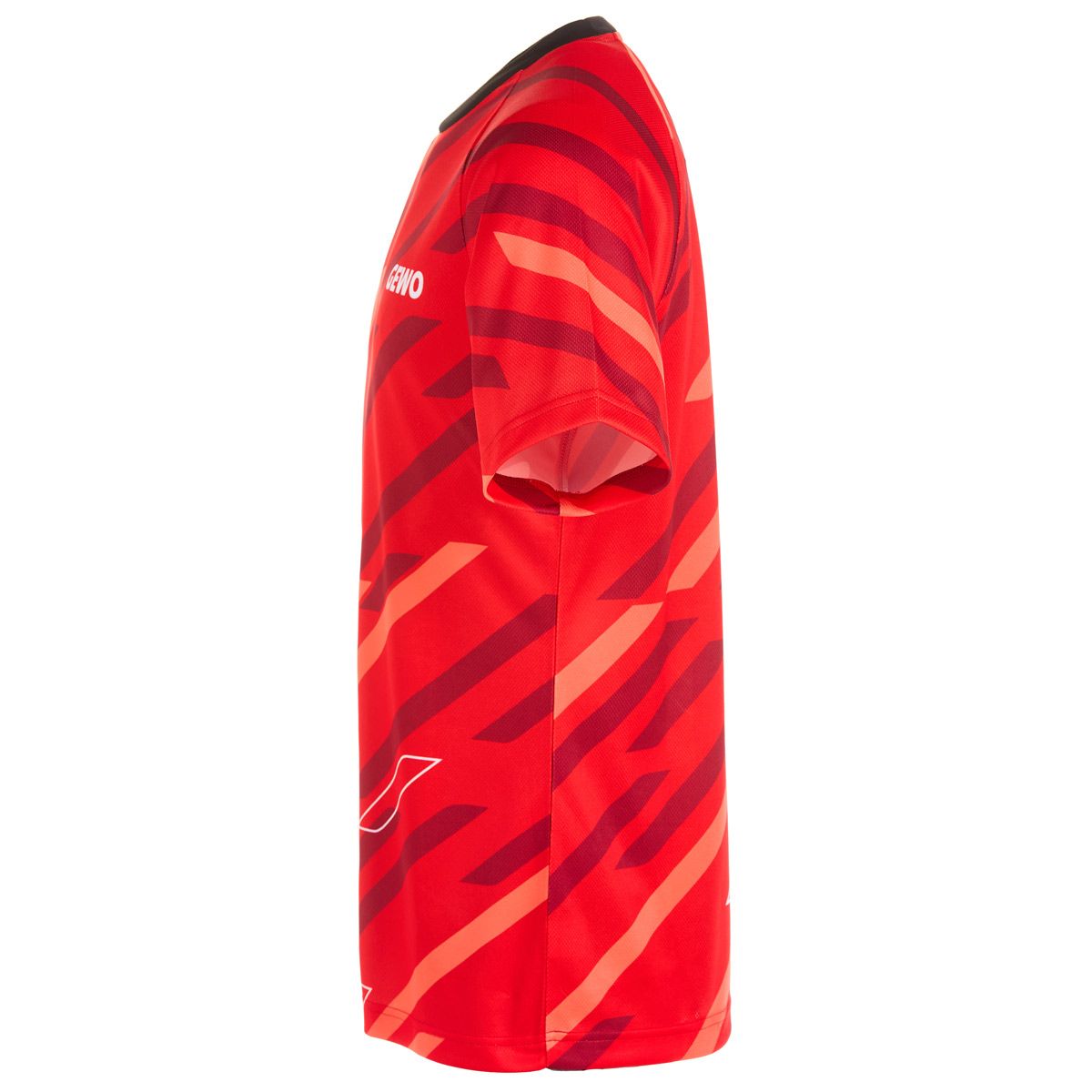 GEWO Ponza II Red/Black - Sporty Table Tennis Shirt - Side View