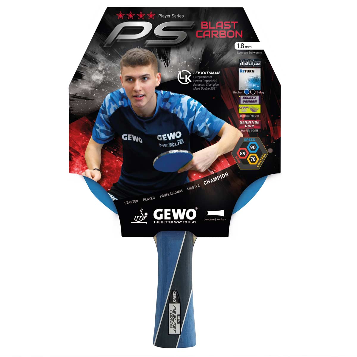 GEWO PS Blast Carbon Flared Racket 2