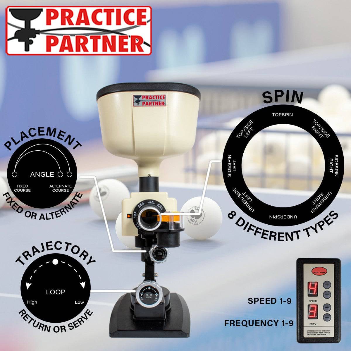 Practice Partner 20 Table Tennis Robot - Chart