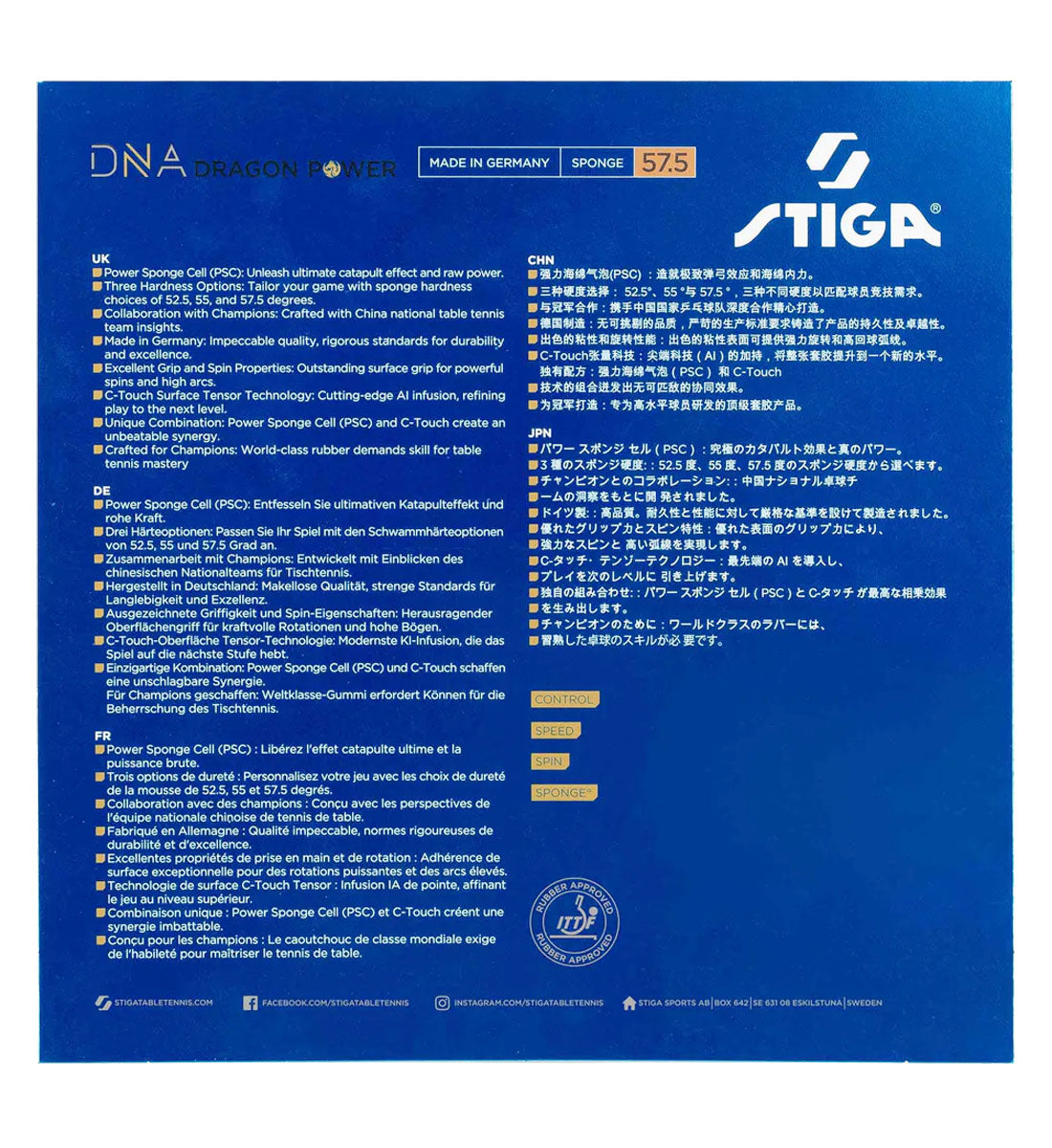 Stiga DNA Dragon Power 57 - Chart