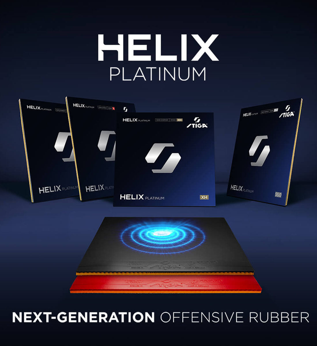 Stiga Helix Platinum 55 Table Tennis Rubber – Offensive Spin & Speed - Next-Generation OFF Rubber