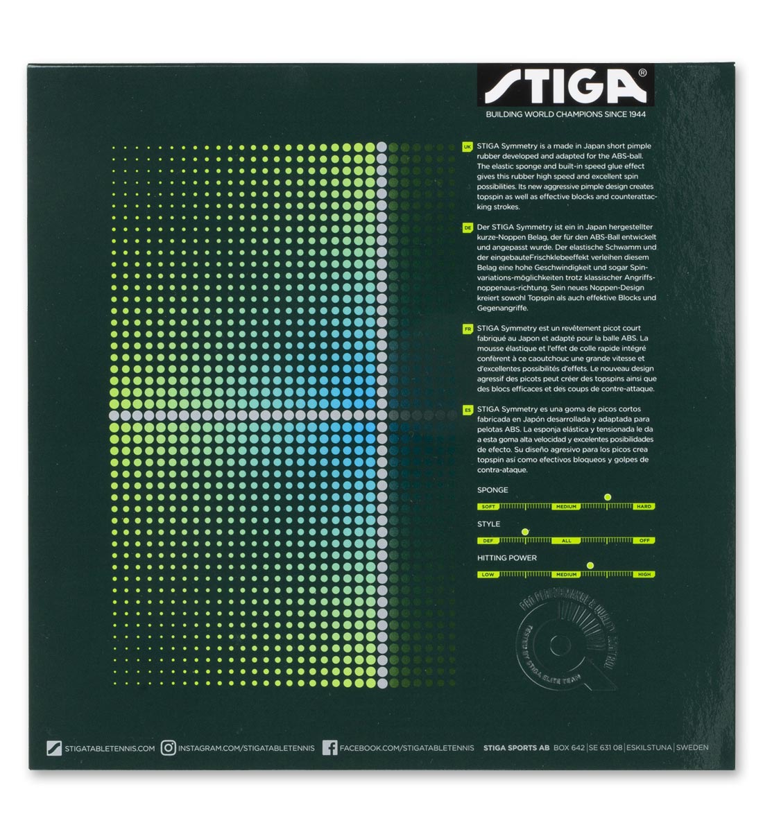 Stiga Symmetry Short Pip - Chart