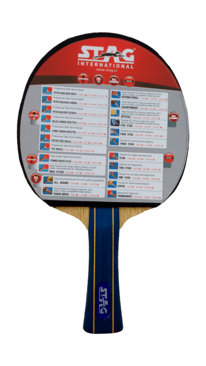 Stag Peter Karlsson Carbon Gen II Table Tennis Racket with Deluxe Case - Back View
