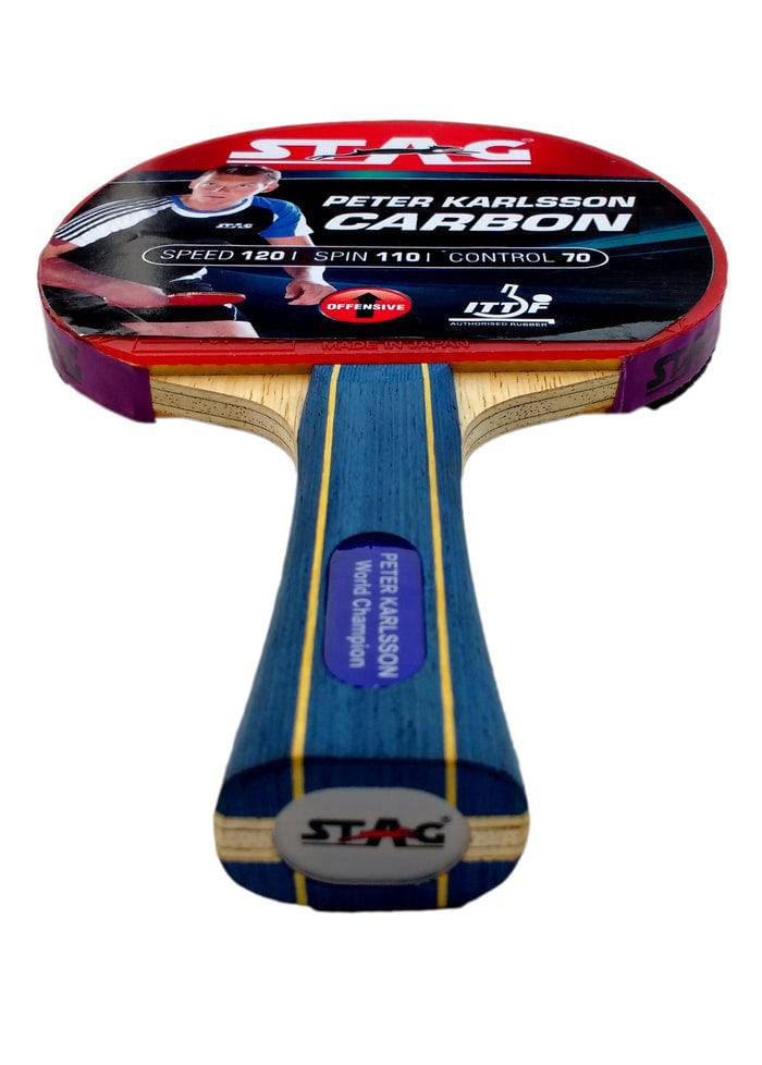 Stag Peter Karlsson Carbon Gen II Table Tennis Racket with Deluxe Case - Edge View