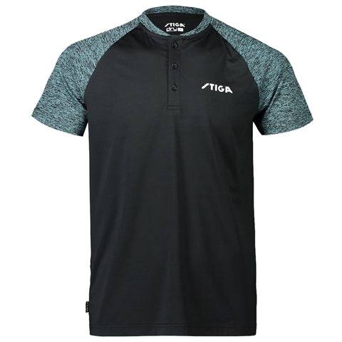 Stiga Team T-Shirt - Table Tennis Shirt - Black/Green - FRONT