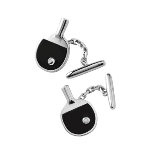 Table Tennis Bat and Ball Cufflinks