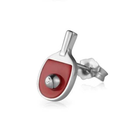 Vinqui Table Tennis Bat and Ball Earrings - Red