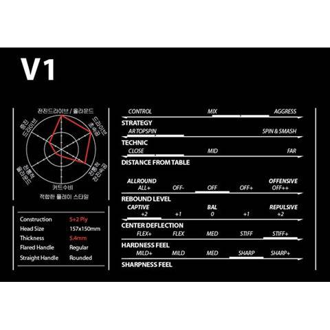 XIOM V1 - Offensive Plus Table Tennis Blade - Specifications