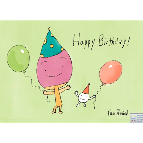 Table Tennis Balloon and Paddle Birthday Card - By Risa
