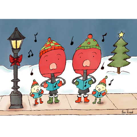 Table Tennis Paddles Holiday Card - By Risa