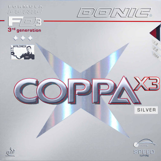 Donic Rubber Coppa X3 Silver red 1,8 mm