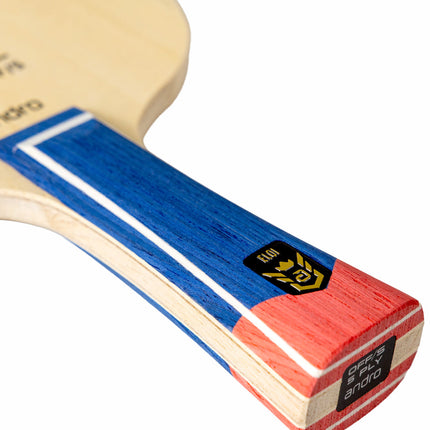 Andro Eloi Legacy OFF/S shakehand table tennis blade with a sleek handle and professional design for aggressive play