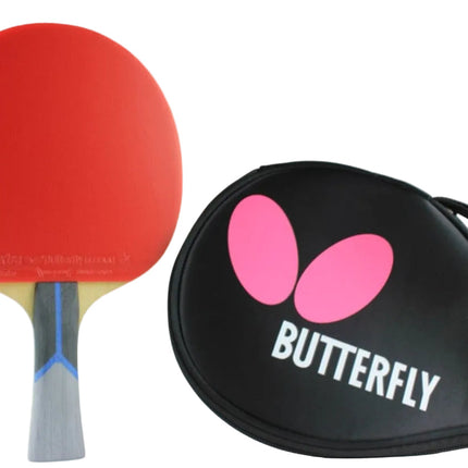 Butterfly Bty 802 - Flared Racket - Flextra Rubber and Racket Case
