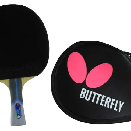 Butterfly Bty 802 - Flared Racket - Wakaba Rubber and Racket Case