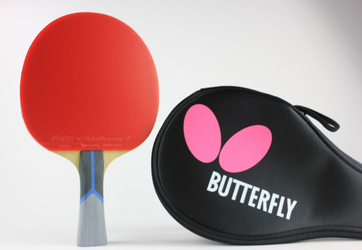 Butterfly Bty 802 - Offensive Table Tennis Racket - Flextra 2.1 Red Rubber and Free Racket Case