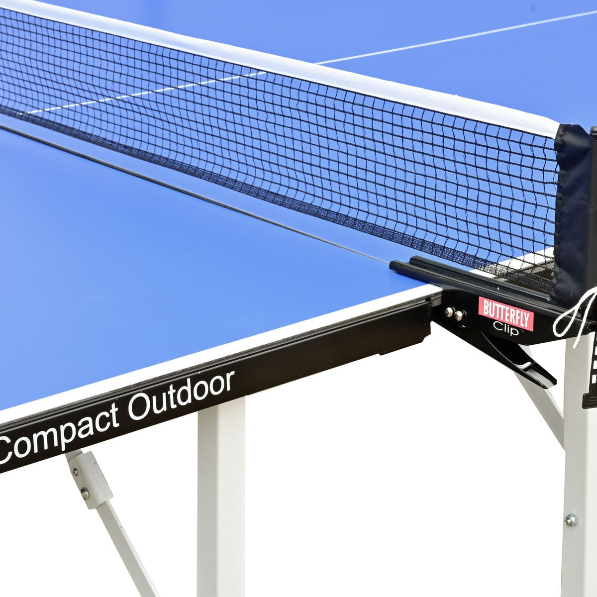 Butterfly Compact Outdoor - Table Tennis Table - Blue - Outdoor Net and Post Set