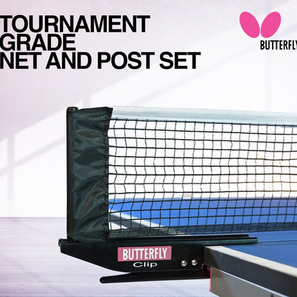 Butterfly Easifold 16 Rollaway - Table Tennis Table - Blue - Net and Post Set