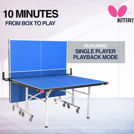 Butterfly Easifold 16 Rollaway - Table Tennis Table - Blue - Playback Mode
