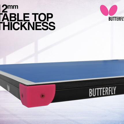 Butterfly Junior Stationary - Table Tennis Table - Blue Top - Thickness