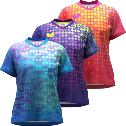 Butterfly Minalea Lady Shirt - Blue / Navy / Rose