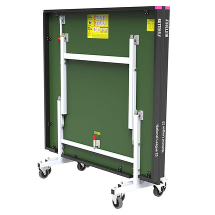 Butterfly National League 25 Table Tennis Table - Green- Compact Storage