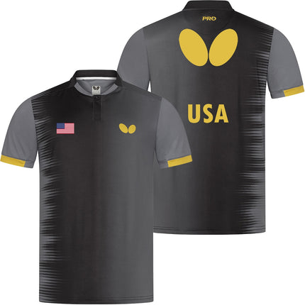 Butterfly – Official Apparel Sponsor of Team USA 2026 - Black-Front&Back