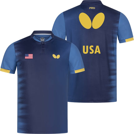 Butterfly – Official Apparel Sponsor of Team USA 2026 - Blue-Front&Back
