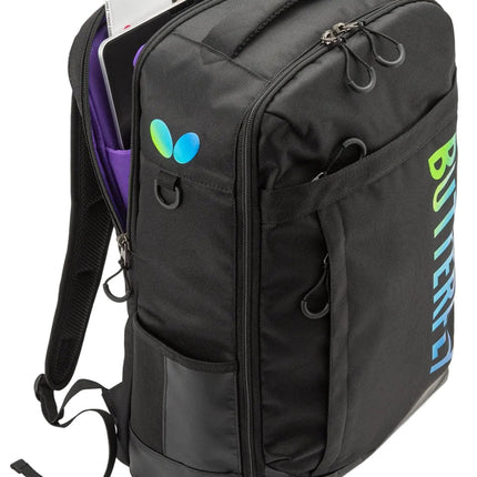 Butterfly Raffines Rucksack - Black/Blue/Green - Side View