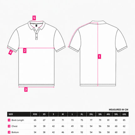 Butterfly Size Chart - Shirts Men