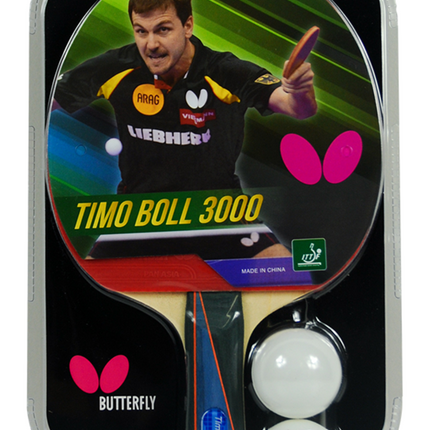 Butterfly Timo Boll 3000 Racket - With 2 Balls