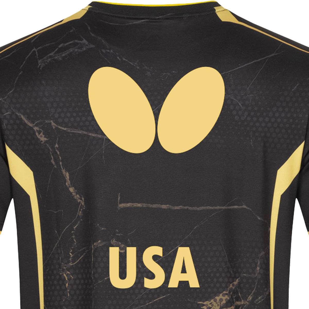 Butterfly USA Team 24 - Table Tennis Shirt - Black-Back-Close-up View