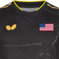 Butterfly USA Team 24 - Table Tennis Shirt - Black-Front-Close-up View