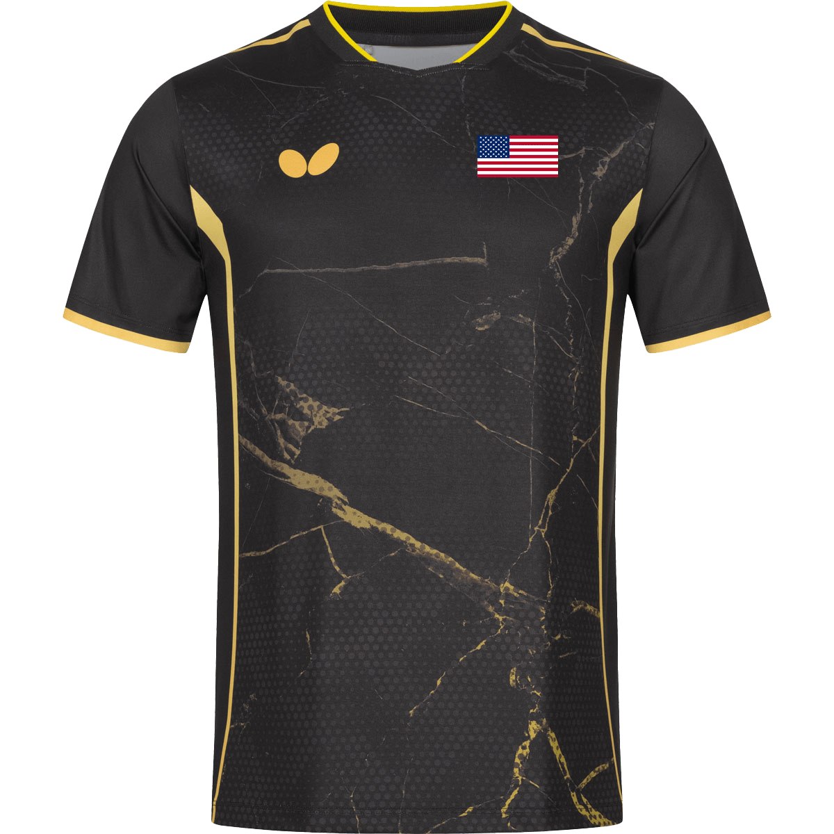 Butterfly USA Team 24 - Table Tennis Shirt - Black-Front View