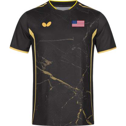 Butterfly USA Team 24 - Table Tennis Shirt - Black-Front View