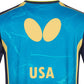 Butterfly USA Team 24 - Table Tennis Shirt - Blue-Back-Close-up View