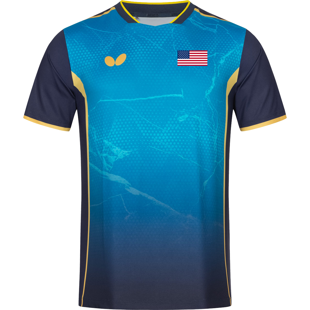 Butterfly USA Team 24 - Table Tennis Shirt - Blue-Front View