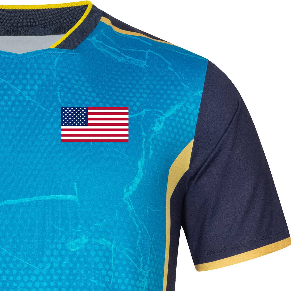 Butterfly USA Team 24 - Table Tennis Shirt - Blue -Right-Side Sleeve