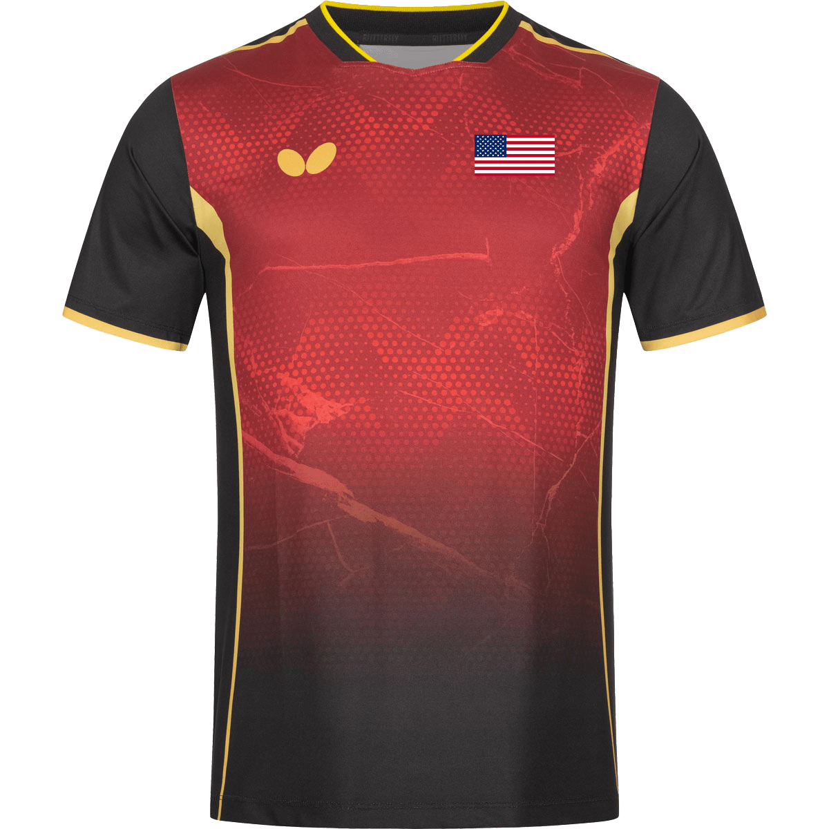 Butterfly USA Team 24 - Table Tennis Shirt - Red-Front View