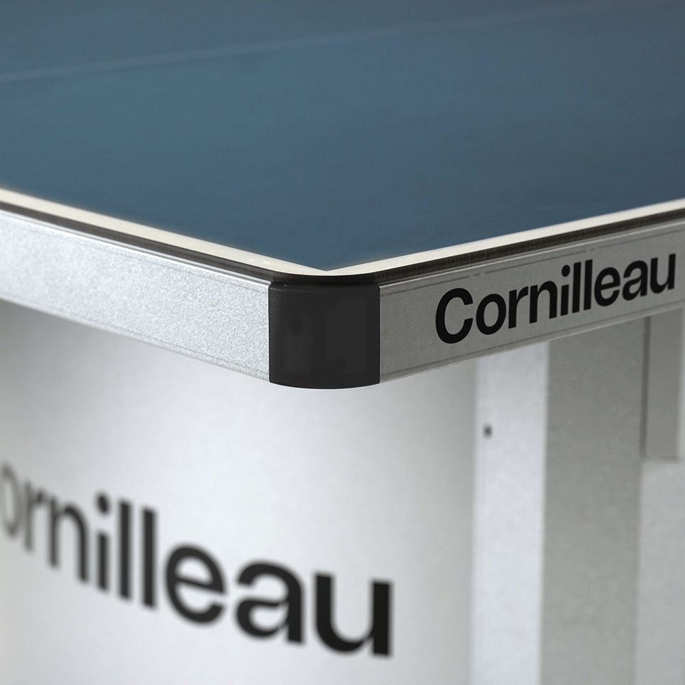 Cornilleau 510m Campus Outdoor Stationary Table - Blue Top - Corner Protectors