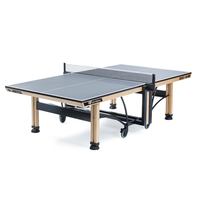 Cornilleau 850 Wood ITTF Premier Indoor Table Tennis Table - Gray Top